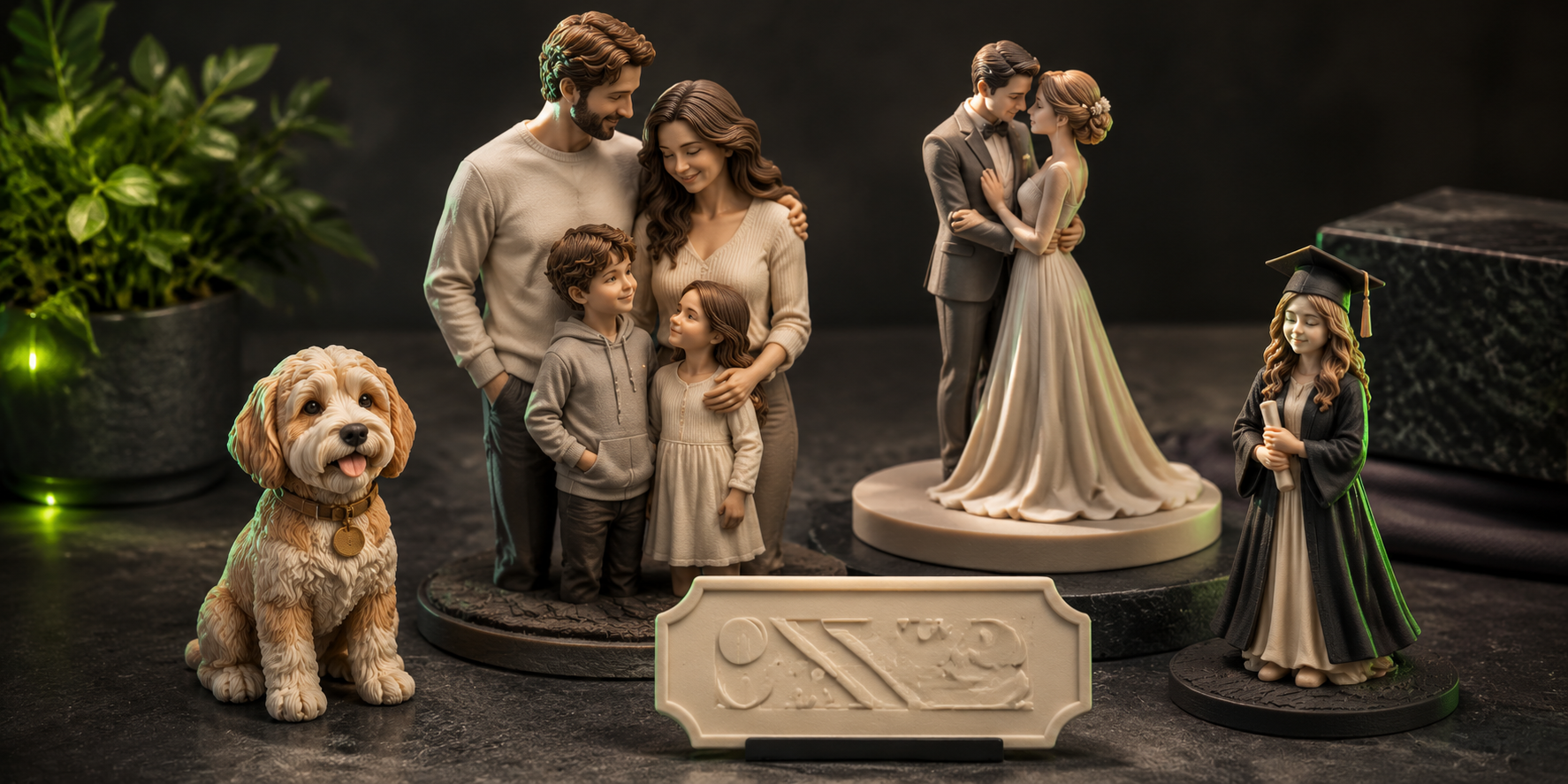 Familia, mascota, matrimonio y graduación convertidos en recuerdos personalizados